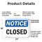 Signmission Closed, 24 in W x Rectangle, Plastic OS-2PACK-NS-P-1824-L-10681 - alternate 6